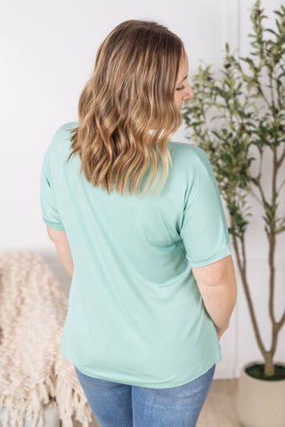 IN STOCK Bamboo V Neck Tee - Mint FINAL SALE