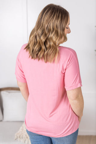 IN STOCK Bamboo V Neck Tee - Rose FINAL SALE