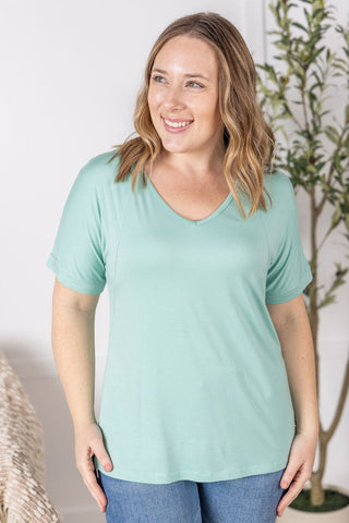 IN STOCK Bamboo V Neck Tee - Mint FINAL SALE