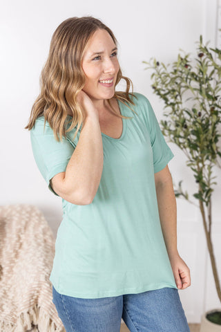 IN STOCK Bamboo V Neck Tee - Mint FINAL SALE