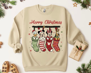 Merry Christmas Characters Crew Sweatshirt