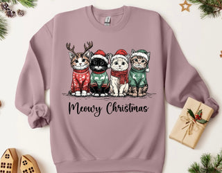 Meowy Christmas Crew Sweatshirt
