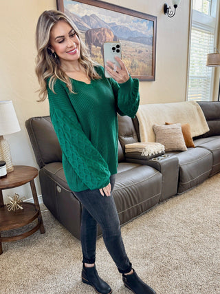 IN STOCK Talina Textured Sweater - Forest Green