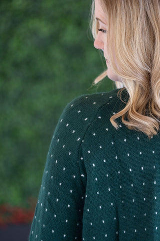 IN STOCK Dalilah Dot Cardigan - Forest Green
