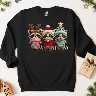 Christmas Raccoons Crew Sweatshirt