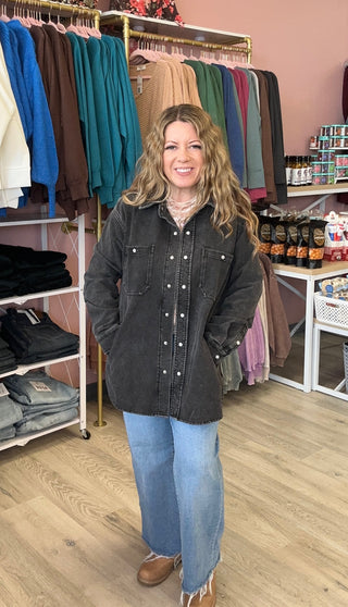 Washed Black Shacket