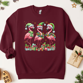 Christmas Flamingo Crew Sweatshirt
