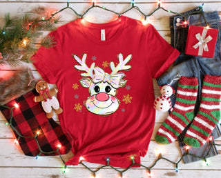 Faux Holographic Reindeer T-Shirt