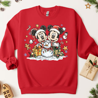 Christmas Mouse Couple Crew Sweatshirt