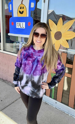 Midnight Ombre Ice-dye Crewneck