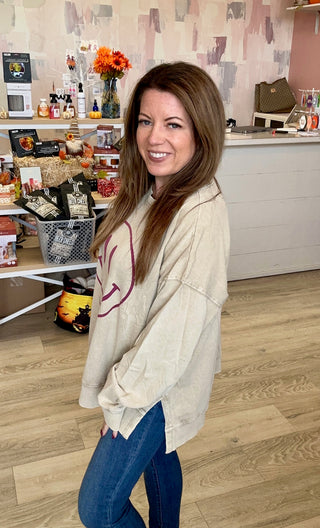 Plus Only Smiley Pullover
