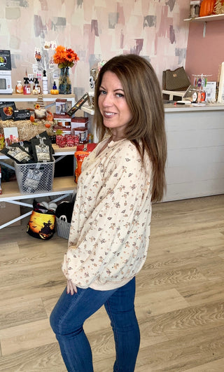 Floral Thermal Knit Top