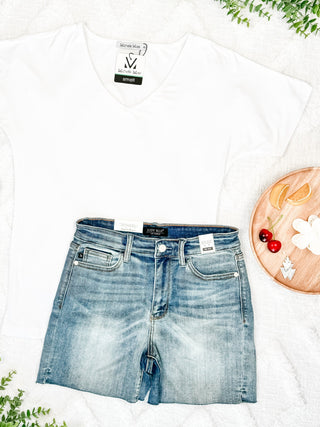 IN STOCK Chloe Cozy Tee - White | Women's V-Neck Top FINAL SALE