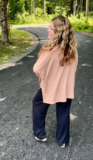 Oversized Dark Brush Drop Shoulder Top