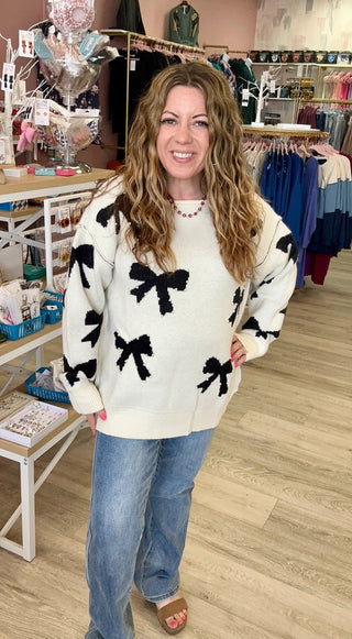 Cream Bow Sweater