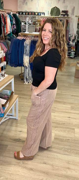Mineral Wash Wide Leg Pant