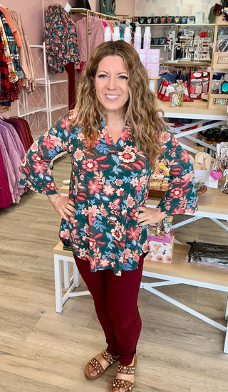 Lizzy Top - Hunter Floral