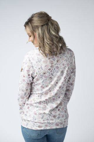 IN STOCK Soft Funnel Neck - Blush Floral FINAL SALE