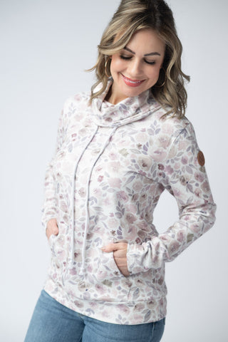 IN STOCK Soft Funnel Neck - Blush Floral FINAL SALE