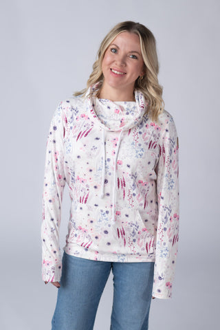 IN STOCK Soft Funnel Neck - Wildflower Gardens FINAL SALE