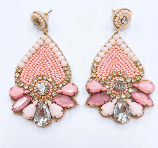 Pink Jewel Drop Earrings