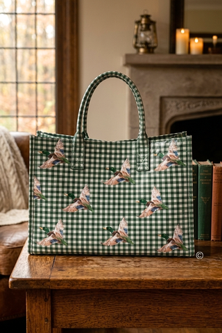 ETA 9/30-10/14 Mallard Marshland Green Gingham Vinyl Tote©