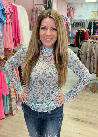 Western Paisley Lace Top