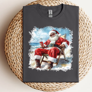 Elf Juice Beach Santa Tshirt