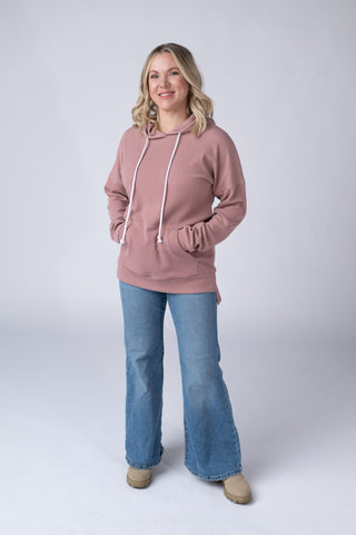 IN STOCK Kacey Ribbed Hoodie - Rose FINAL SALE