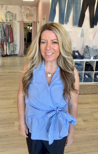 Coastal Charm Wrap Top