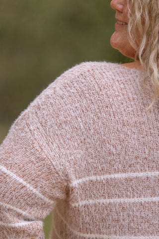 IN STOCK Cozy Striped Sweater - Rust FINAL SALE