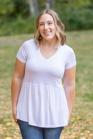 IN STOCK Sarah Ruffle Short Sleeve - White