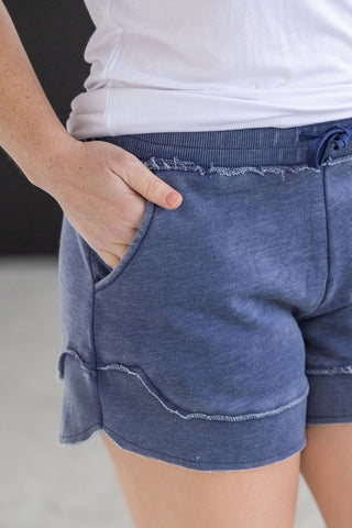 IN STOCK French Terry Stevie Shorts - Nautical Navy FINAL SALE