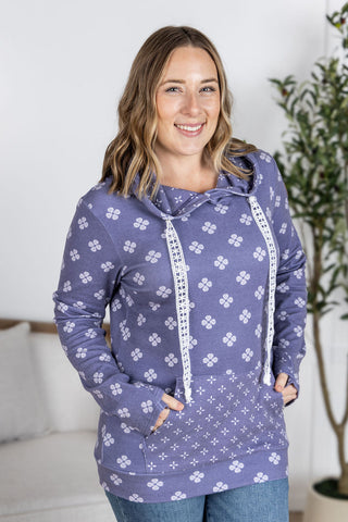 IN STOCK Hailey Pullover Hoodie - Slate Purple Floral FINAL SALE