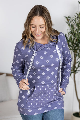 IN STOCK Hailey Pullover Hoodie - Slate Purple Floral FINAL SALE