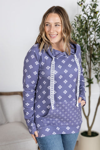 IN STOCK Hailey Pullover Hoodie - Slate Purple Floral FINAL SALE