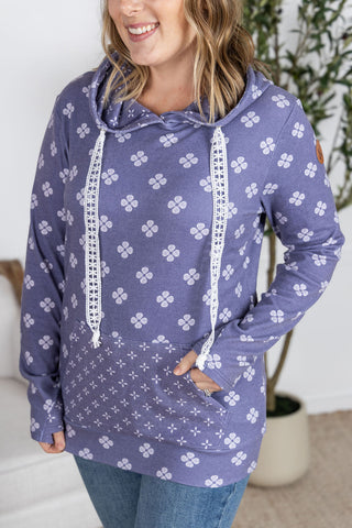 IN STOCK Hailey Pullover Hoodie - Slate Purple Floral FINAL SALE