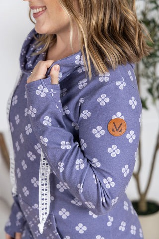 IN STOCK Hailey Pullover Hoodie - Slate Purple Floral FINAL SALE