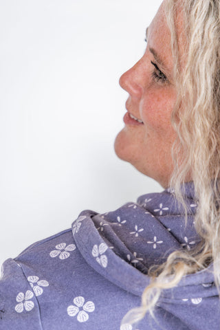 IN STOCK Hailey Pullover Hoodie - Slate Purple Floral FINAL SALE