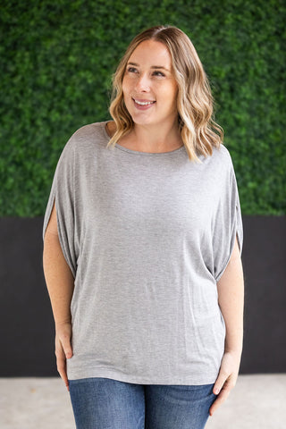 IN STOCK Darcy Dolman Top - Light Grey FINAL SALE