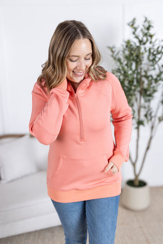 IN STOCK Scuba HalfZip Hoodie - Coral FINAL SALE