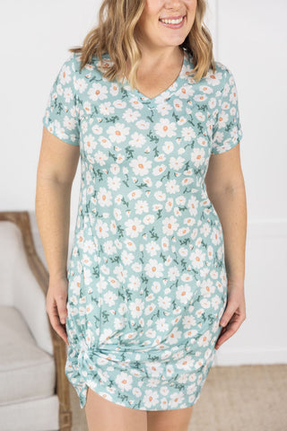 IN STOCK Knot Dress - Green Floral FINAL SALE