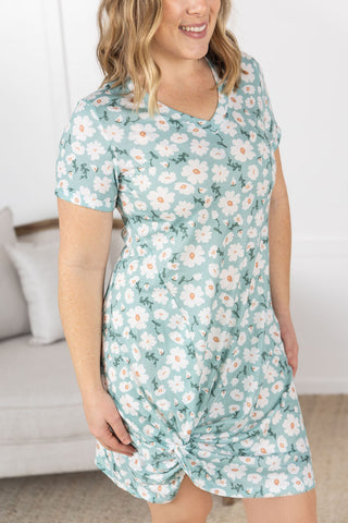 IN STOCK Knot Dress - Green Floral FINAL SALE