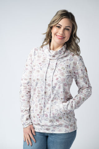 IN STOCK Soft Funnel Neck - Blush Floral FINAL SALE