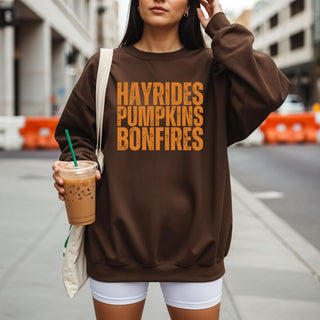 Hayrides Pumpkins Bonfires Sweatshirt