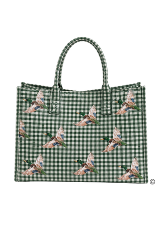 ETA 9/30-10/14 Mallard Marshland Green Gingham Vinyl Tote©