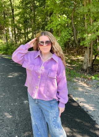 Acid Wash Fleece Shacket