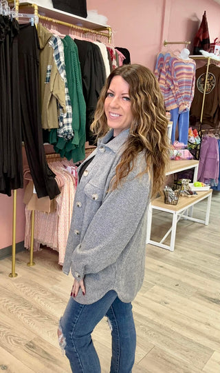 Cozy Brushed Waffle Oversized Shacket