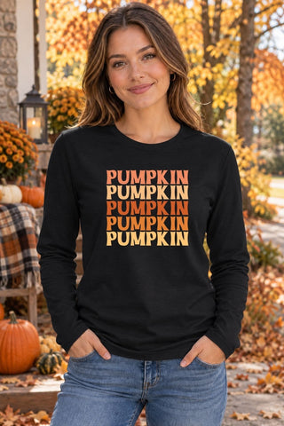 Pumpkin Stack Long Sleeve Tshirt
