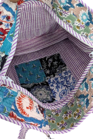 ETA 8/24-9/7 Sadie Floral Patchwork Print Tote Bag